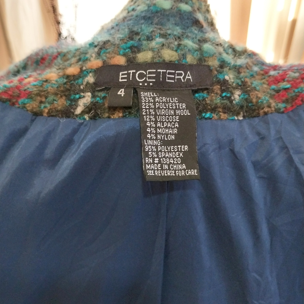 Etcetera Multicolor Wool Blend Coat - image 6